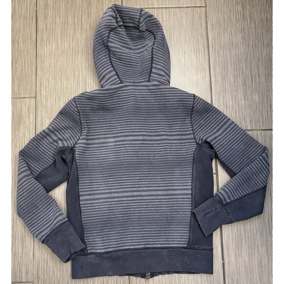 Lululemon Men’s Full Zip Up Blue Striped Hoodie Jacket Heavy Thick Size Medium - Picture 6 of 8